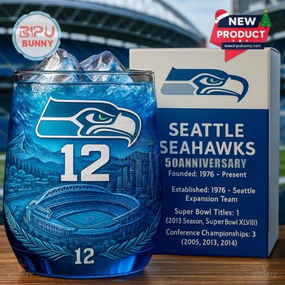 Seattle Seahawks 50th Anniversary Whiskey Glass