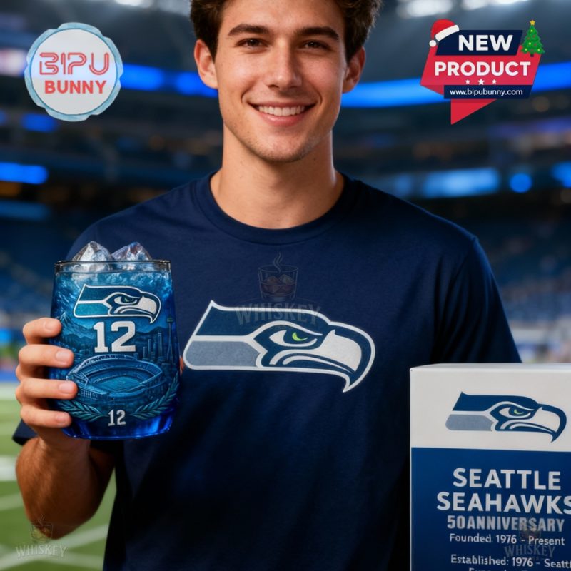 Seattle Seahawks 50th Anniversary Whiskey Glass
