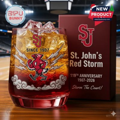 St. John’s Red Storm 119th Anniversary Whiskey Glass