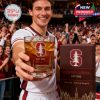 Stanford Cardinal Whiskey Glass with the 'S' logo and EST. 1892 design, alongside its packaging.!