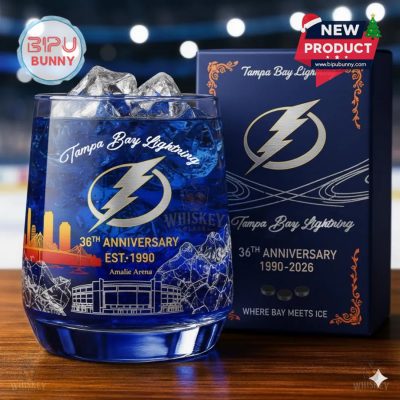 Tampa Bay Lightning 36th Anniversary Whiskey Glass