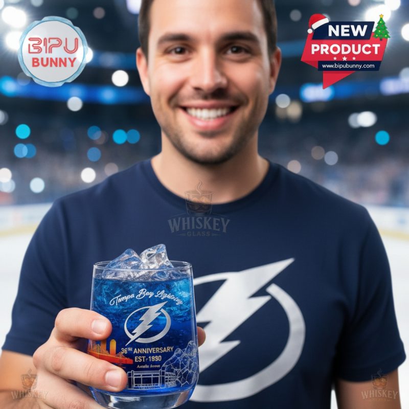 Tampa Bay Lightning 36th Anniversary Whiskey Glass