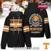 Full view of black Volunteers hoodie with graphic slogan and orange details, made for Tennessee supporters!