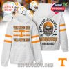 White waffle-knit hoodie with Tennessee team spirit, detailed artwork on the back, and sporty sleeve designs!