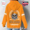 Close-up of hoodie back showing skull graphic in football helmet with bold text in Tennessee orange and white!
