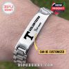 Customizable Tennessee Volunteers silver bracelet worn on wrist with engraved logo and name detail.