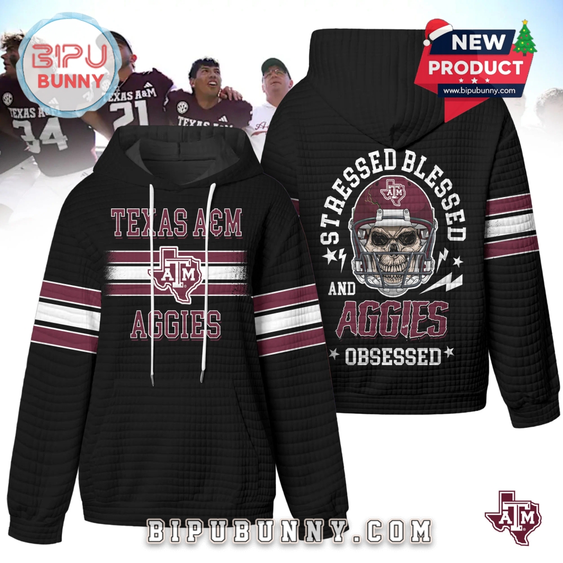 Texas A&M Aggies NCAA Obsessed Waffle Hoodie Texas A&M Aggies NCAA Obsessed Waffle Hoodie