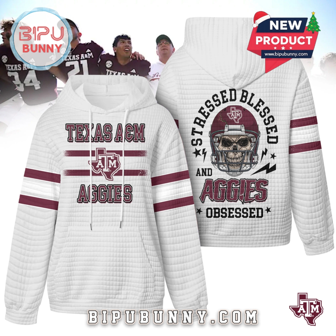 Texas A&M Aggies NCAA Obsessed Waffle Hoodie Texas A&M Aggies NCAA Obsessed Waffle Hoodie