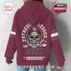 Detailed fan art and lettering displayed across the back of a Texas A&M Aggies hoodie in maroon!