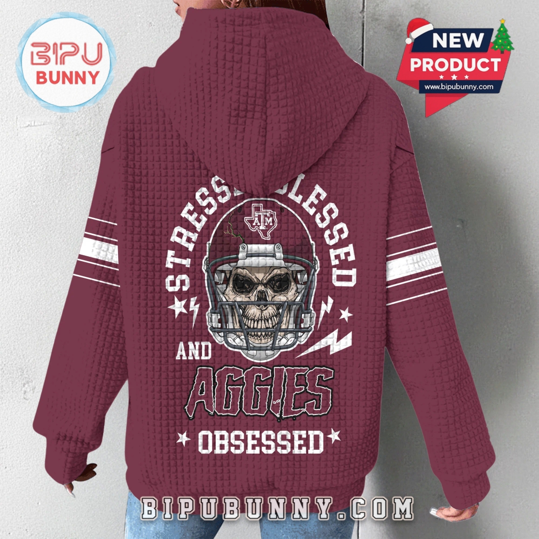 Texas A&M Aggies NCAA Obsessed Waffle Hoodie Texas A&M Aggies NCAA Obsessed Waffle Hoodie