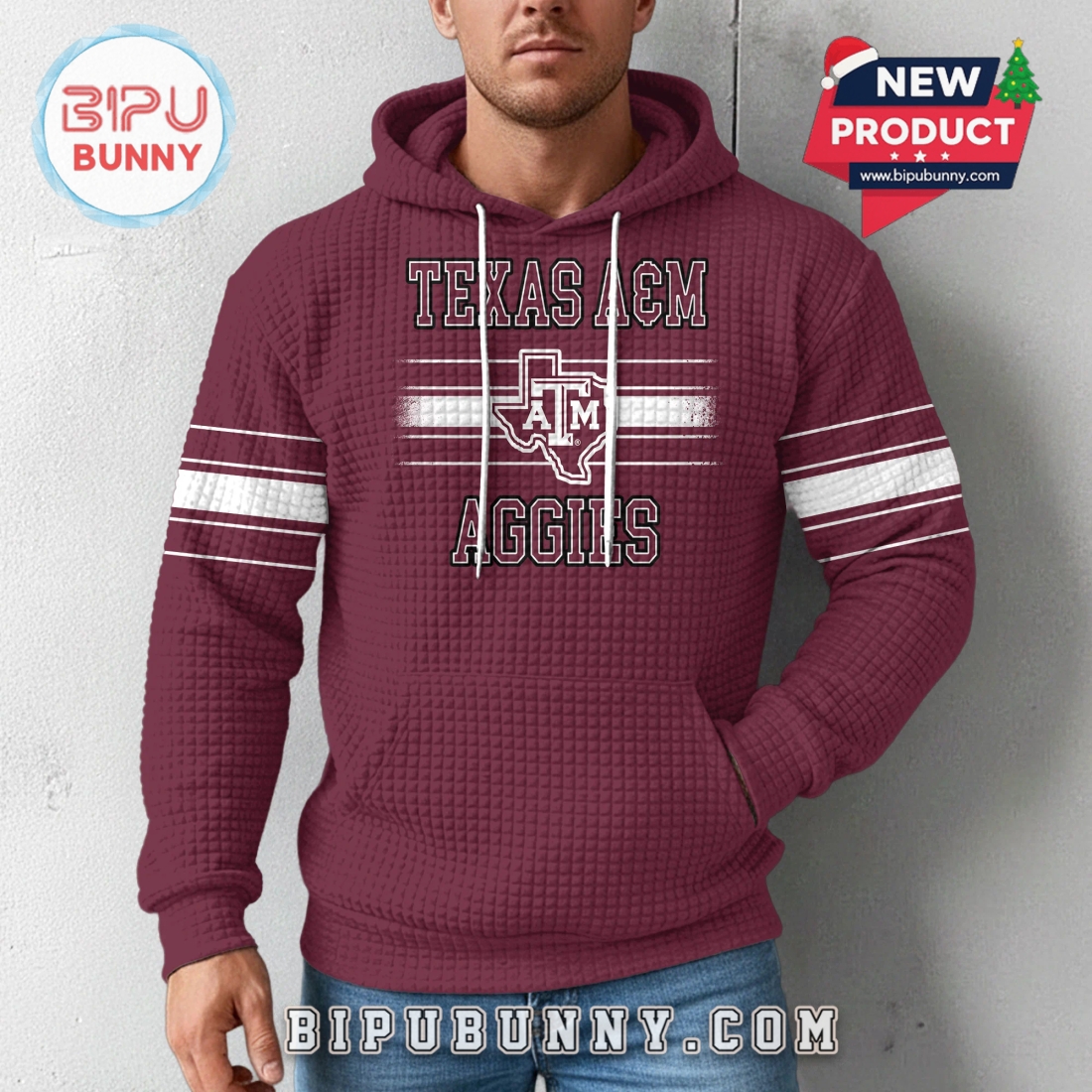 Texas A&M Aggies NCAA Obsessed Waffle Hoodie Texas A&M Aggies NCAA Obsessed Waffle Hoodie