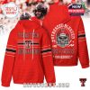 Red hoodie with Texas Tech branding and graphic back design, perfect for spirited Red Raiders fans.