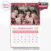 The Beatles February 2026 calendar page celebrating Valentine's Day with romantic visuals and charming pastel design!