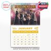The Beatles January 2026 calendar page welcoming the New Year with explosive fireworks and uplifting energy from the Fab Four!