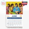 The Beatles June 2026 calendar page filled with bright color, fun details, and a festive nod to Father’s Day!