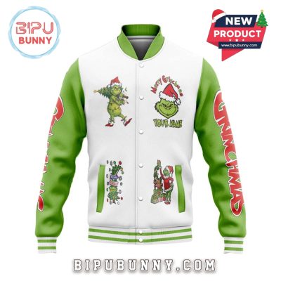 The Grinch Merry Christmas Green Baseball Jacket
