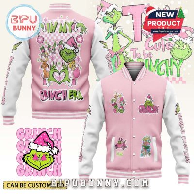 The Grinch Merry Christmas Pink Baseball Jacket