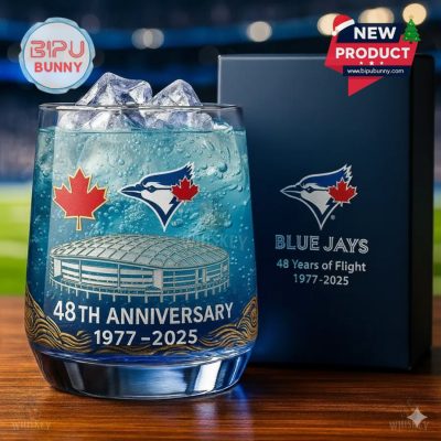 Toronto Blue Jays 48th Anniversary Whiskey Glass