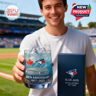 Toronto Blue Jays 48th Anniversary Whiskey Glass