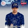 Front facing view of Toronto Maple Leafs Bluey themed hockey jersey with cartoon characters!