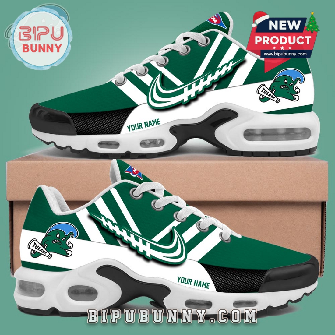 Tulane Green Wave Personalized Air Max Plus Sneakers Tulane Green Wave Personalized Air Max Plus Sneakers