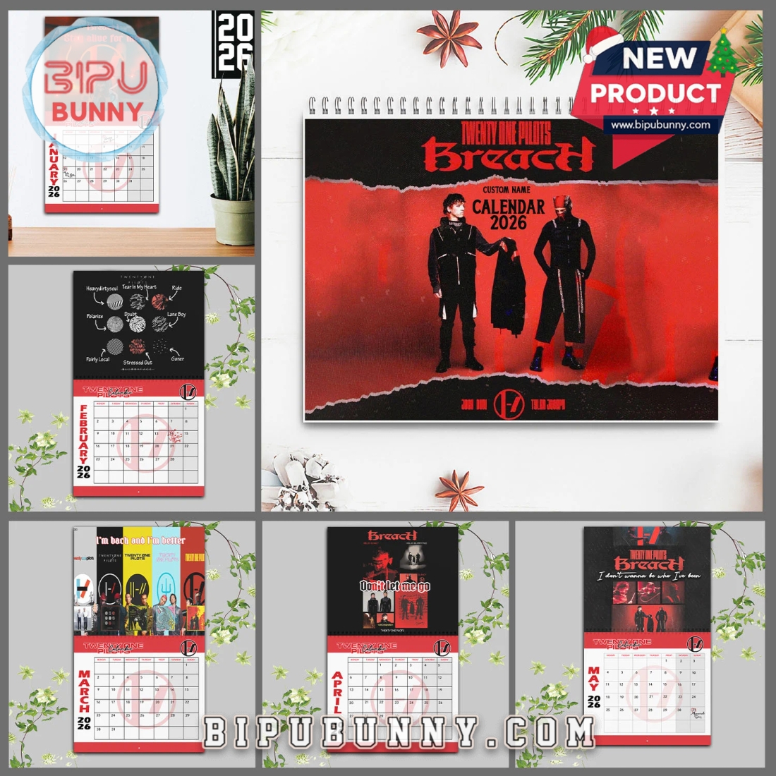 Twenty One Pilots Wall Hanging Calendar 2026 Twenty One Pilots Wall Hanging Calendar 2026