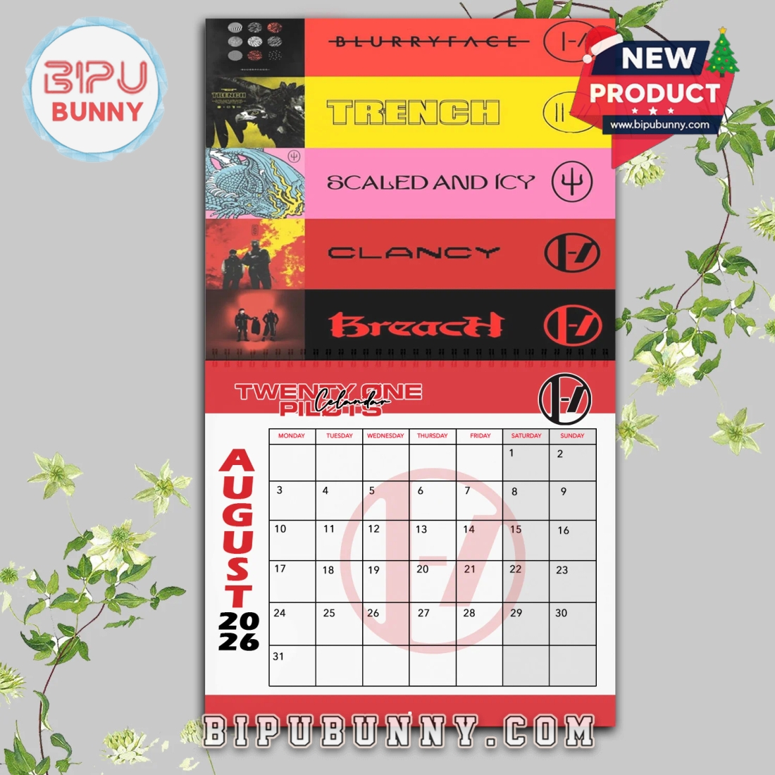 Twenty One Pilots Wall Hanging Calendar 2026 Twenty One Pilots Wall Hanging Calendar 2026