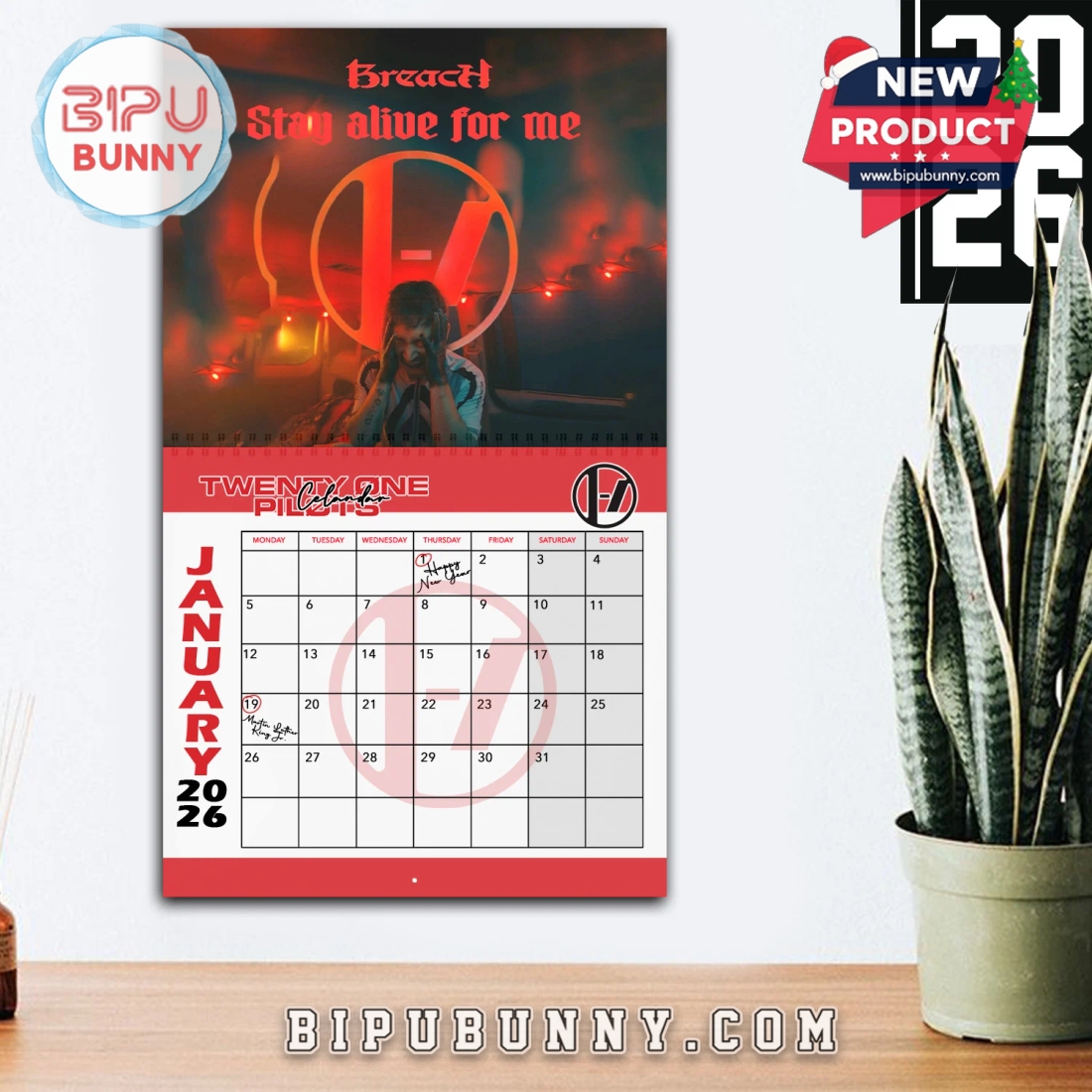 Twenty One Pilots Wall Hanging Calendar 2026 Twenty One Pilots Wall Hanging Calendar 2026