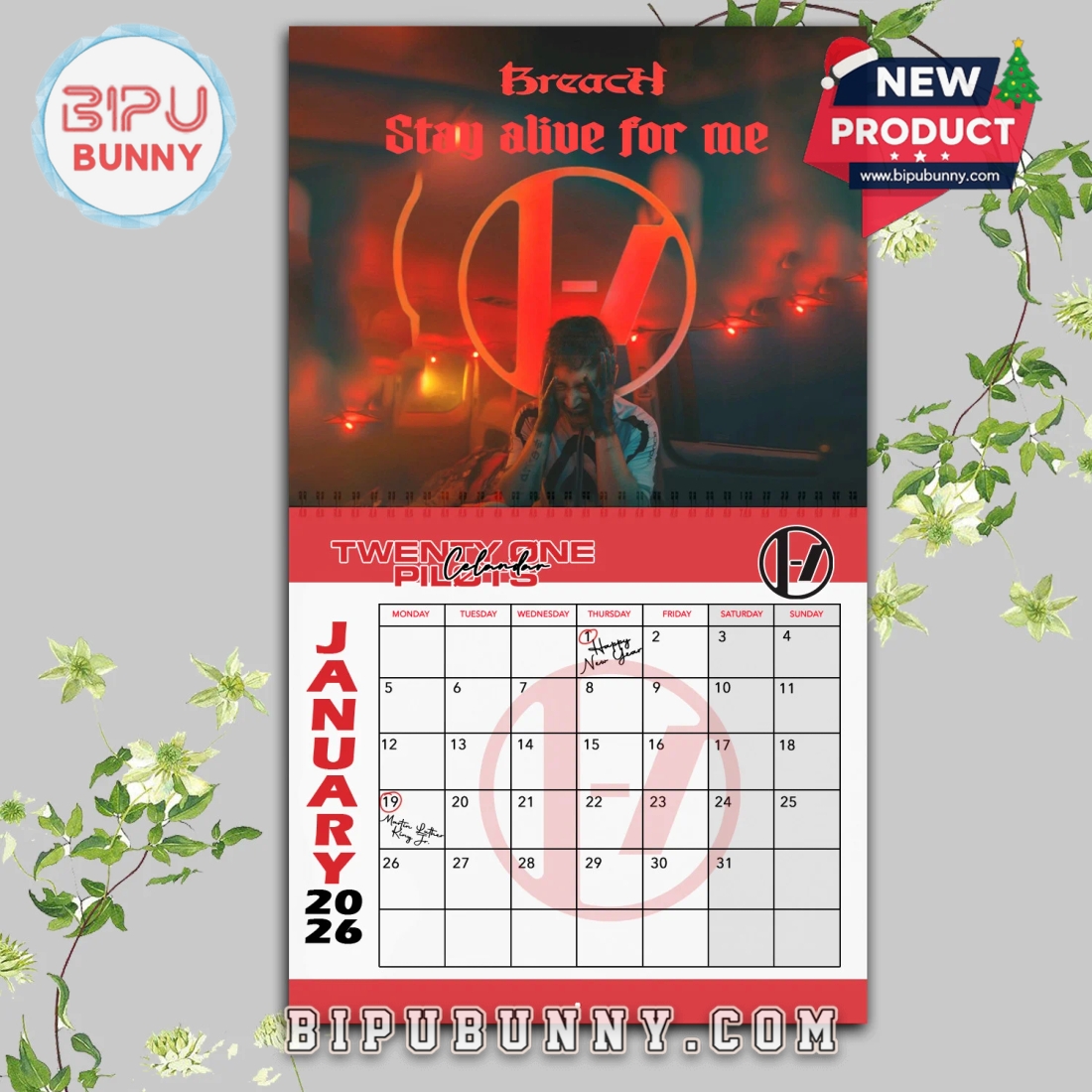 Twenty One Pilots Wall Hanging Calendar 2026 Twenty One Pilots Wall Hanging Calendar 2026