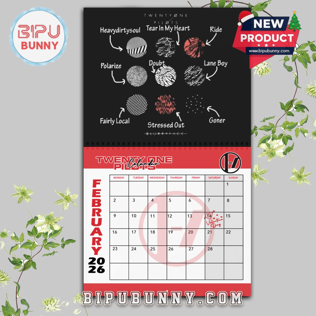 Twenty One Pilots Wall Hanging Calendar 2026 Twenty One Pilots Wall Hanging Calendar 2026