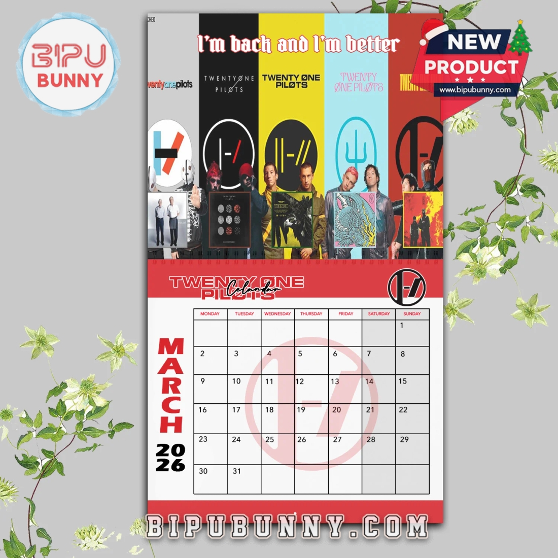 Twenty One Pilots Wall Hanging Calendar 2026 Twenty One Pilots Wall Hanging Calendar 2026