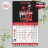 Cover of the Twenty One Pilots Breach 2026 calendar featuring Tyler Joseph and Josh Dun in black outfits on a red and black torn paper background with customizable name section.