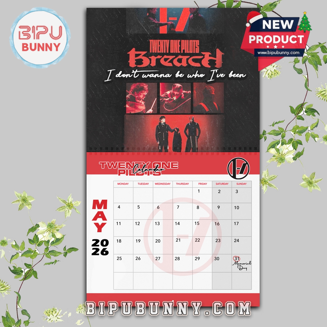 Twenty One Pilots Wall Hanging Calendar 2026 Twenty One Pilots Wall Hanging Calendar 2026