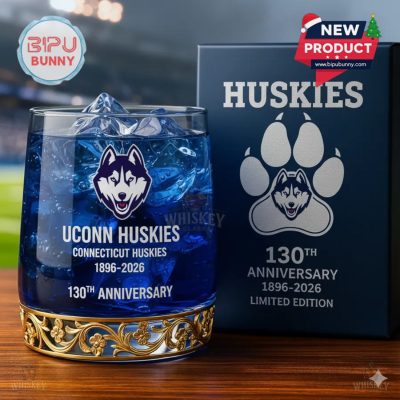 UConn Huskies 130th Anniversary Whiskey Glass