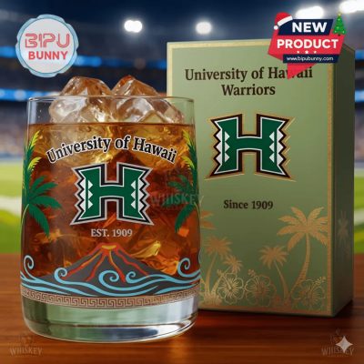 University of Hawaii Warriors Whiskey Glass
