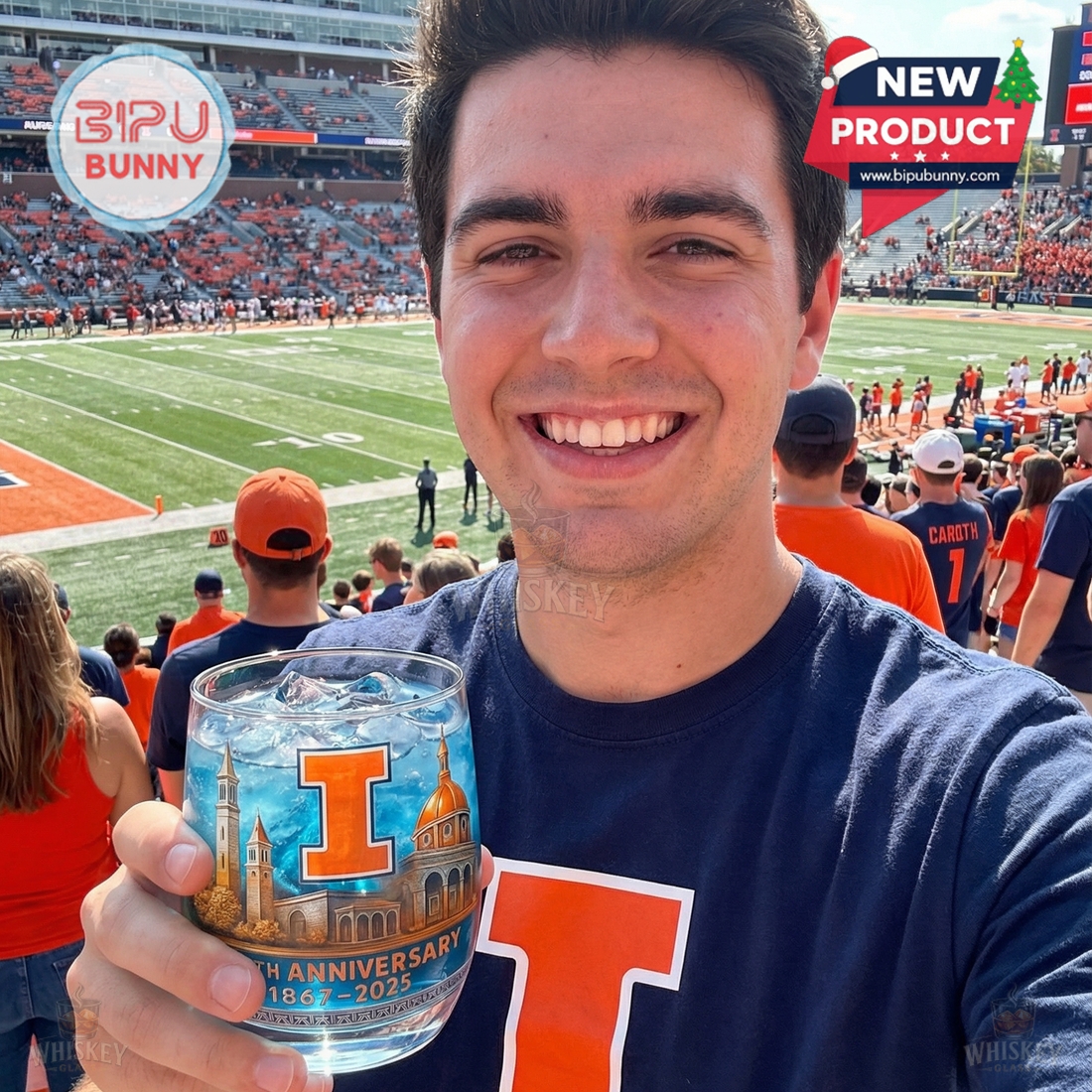 University of Illinois 158th Anniversary Commemorative Whiskey Glass University of Illinois 158th Anniversary Commemorative Whiskey Glass