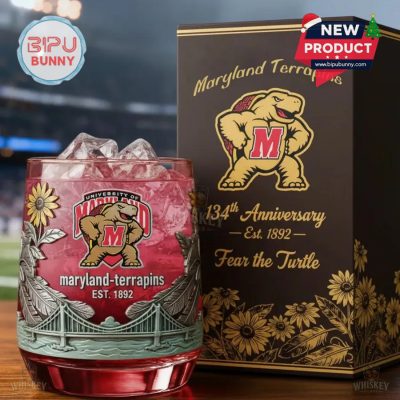 University of Maryland Terrapins 134th Anniversary Whiskey Glass