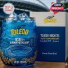 Detailed commemorative glass celebrating the Toledo Rockets’ 108-year legacy, designed with rich blue tones, golden flourishes, and a visual tribute to the team’s home field!