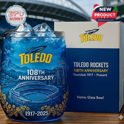 University of Toledo Rockets 108th Anniversary Whiskey Glass