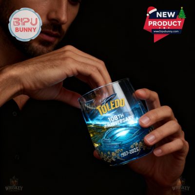 University of Toledo Rockets 108th Anniversary Whiskey Glass