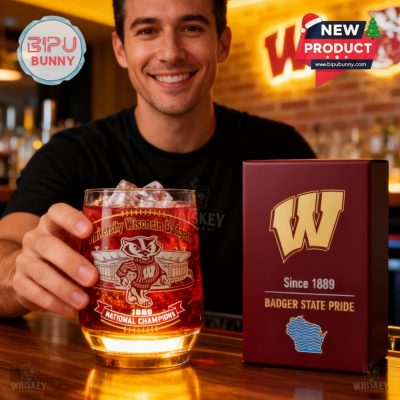 University of Wisconsin Badgers Whiskey Glass