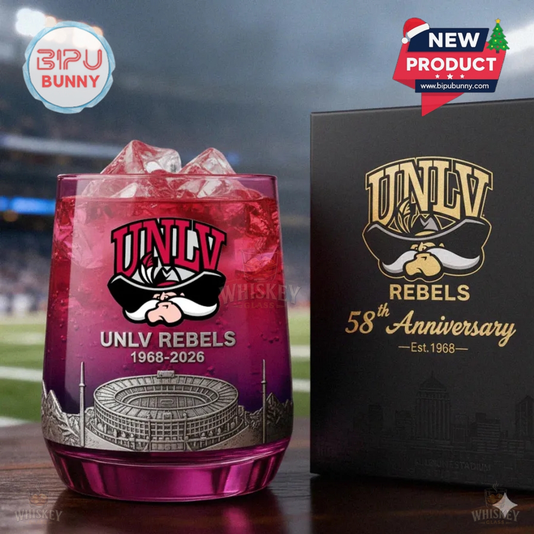 UNLV Rebels 58th Anniversary Whiskey Glass UNLV Rebels 58th Anniversary Whiskey Glass