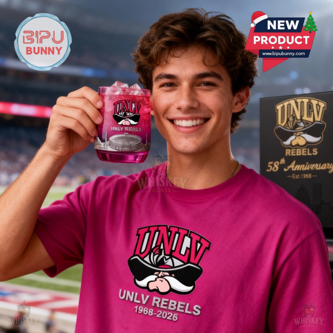 UNLV Rebels 58th Anniversary Whiskey Glass UNLV Rebels 58th Anniversary Whiskey Glass