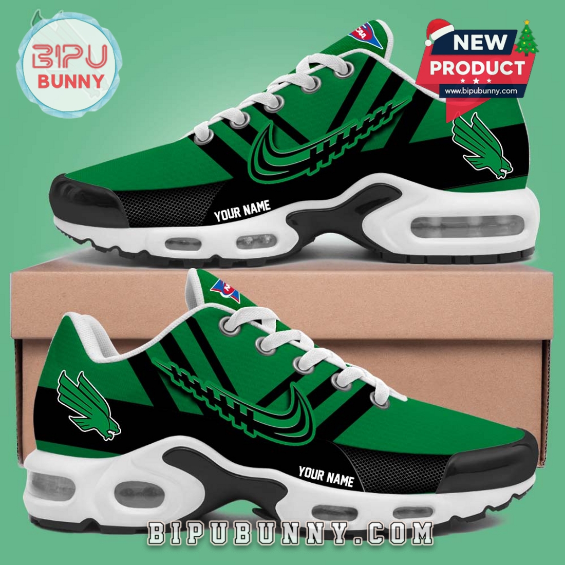 UNT Mean Green Personalized Air Max Plus Sneakers UNT Mean Green Personalized Air Max Plus Sneakers