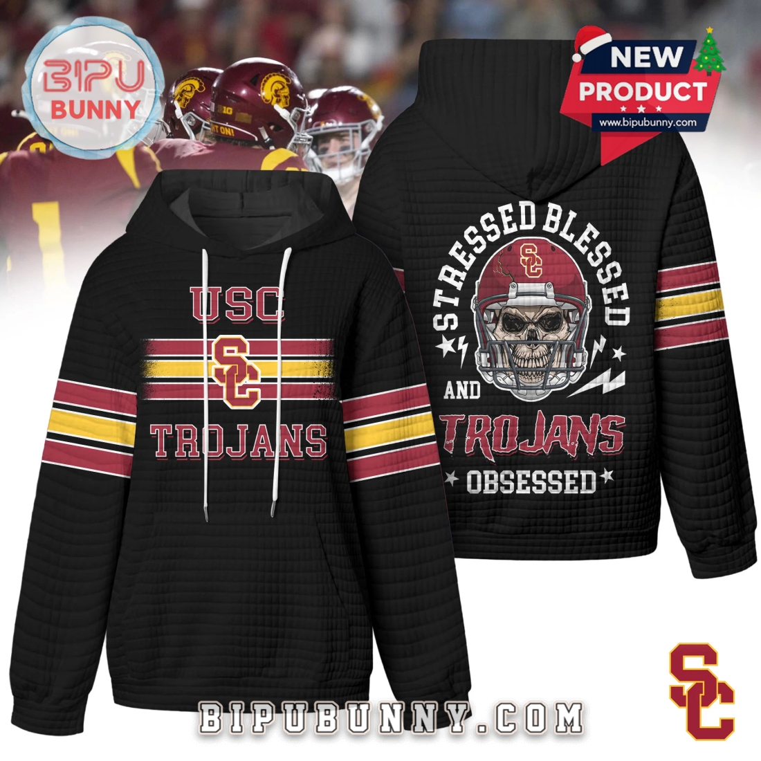 USC Trojans NCAA Obsessed Waffle Hoodie USC Trojans NCAA Obsessed Waffle Hoodie