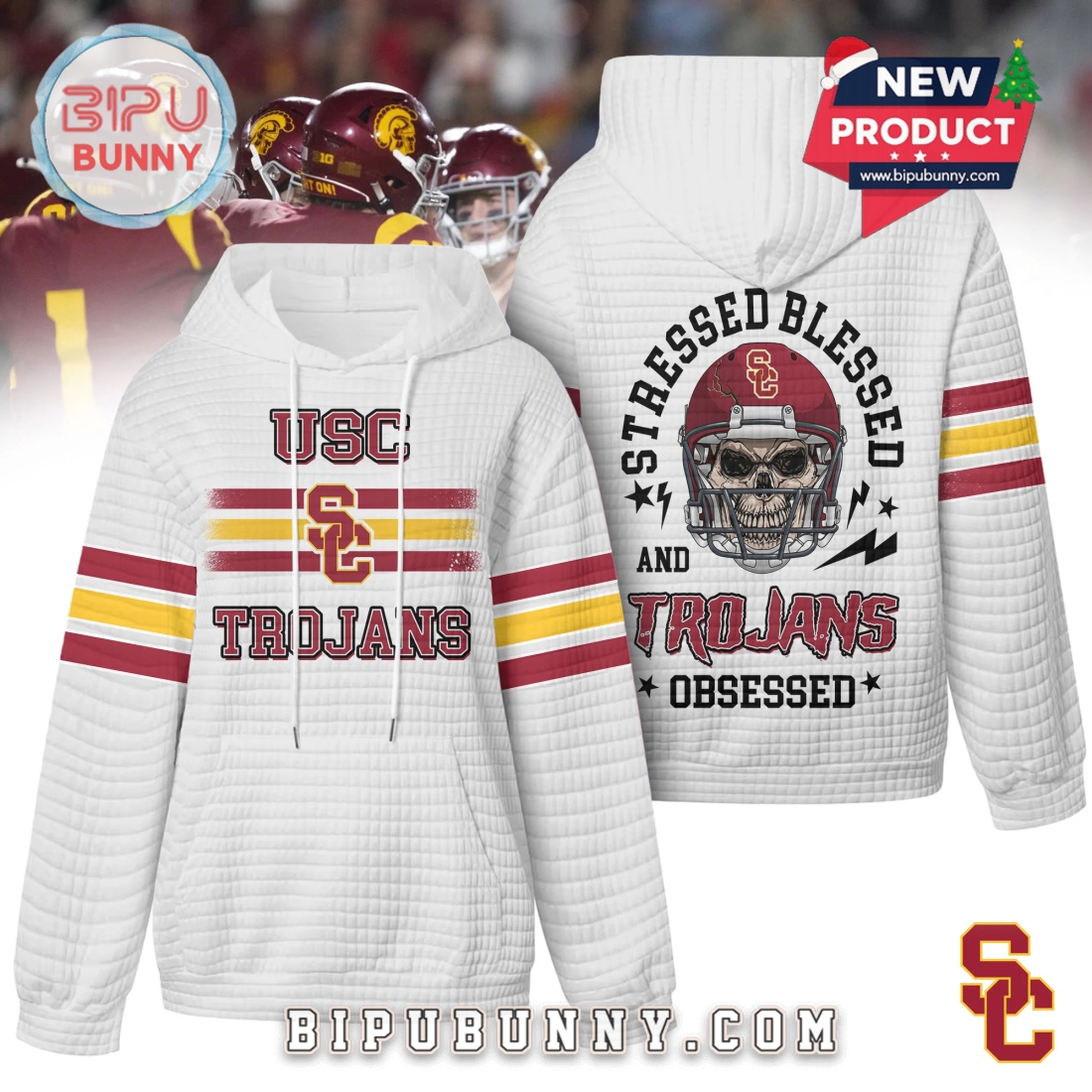 USC Trojans NCAA Obsessed Waffle Hoodie USC Trojans NCAA Obsessed Waffle Hoodie