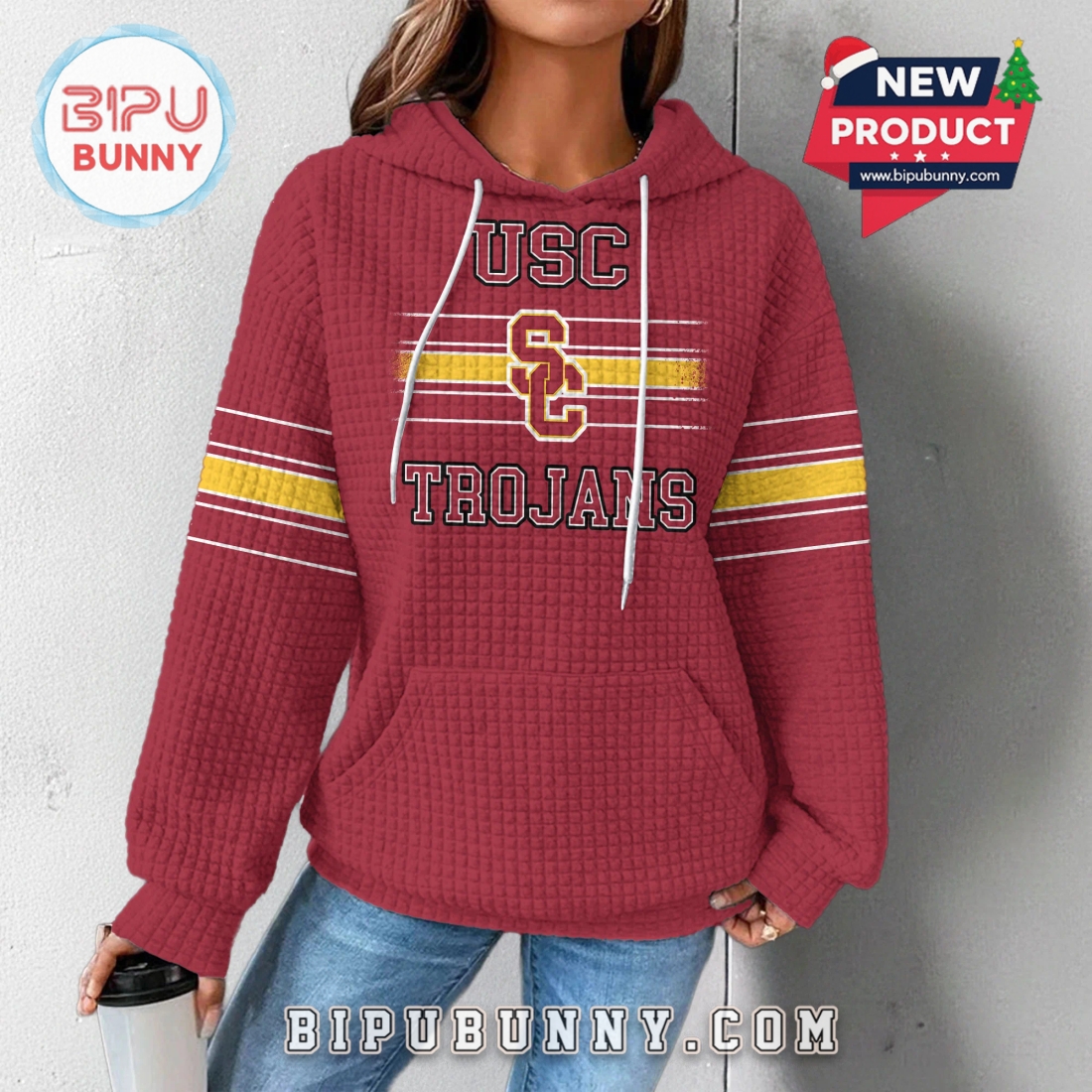 USC Trojans NCAA Obsessed Waffle Hoodie USC Trojans NCAA Obsessed Waffle Hoodie