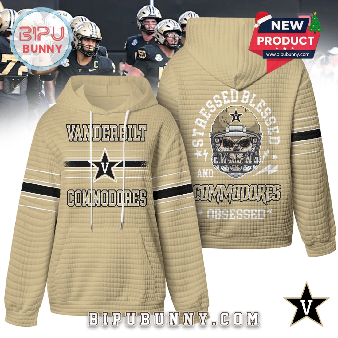 Vanderbilt Commodores NCAA Obsessed Waffle Hoodie Vanderbilt Commodores NCAA Obsessed Waffle Hoodie