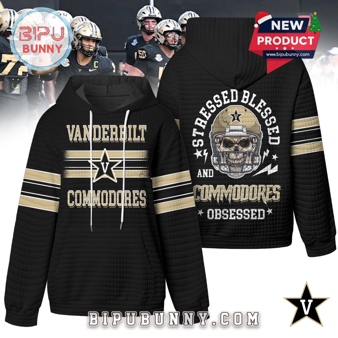 Vanderbilt Commodores NCAA Obsessed Waffle Hoodie Vanderbilt Commodores NCAA Obsessed Waffle Hoodie