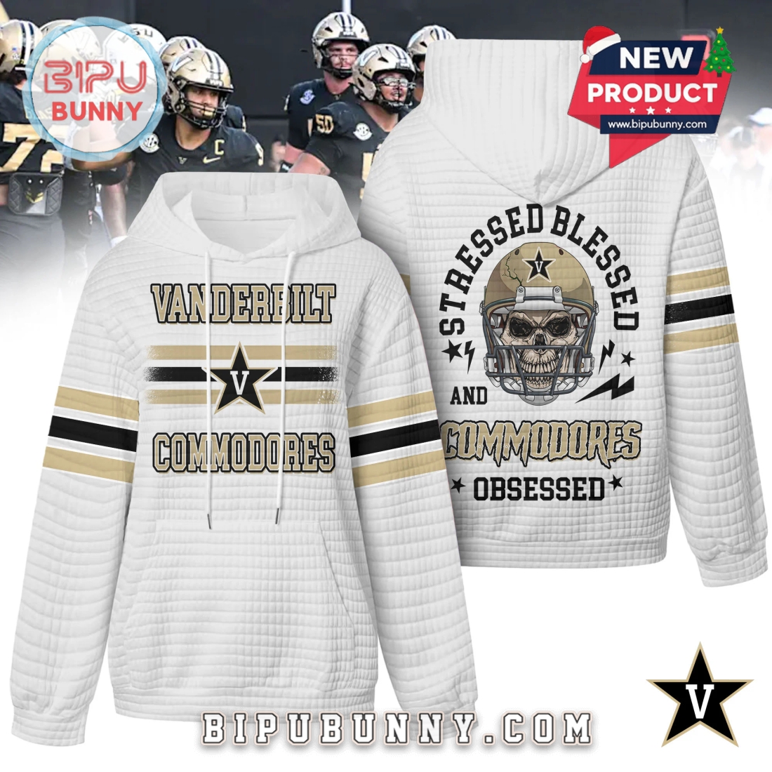 Vanderbilt Commodores NCAA Obsessed Waffle Hoodie Vanderbilt Commodores NCAA Obsessed Waffle Hoodie